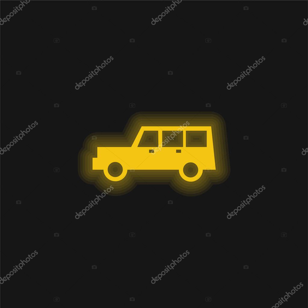All Terrain Vehicle yellow glowing neon icon