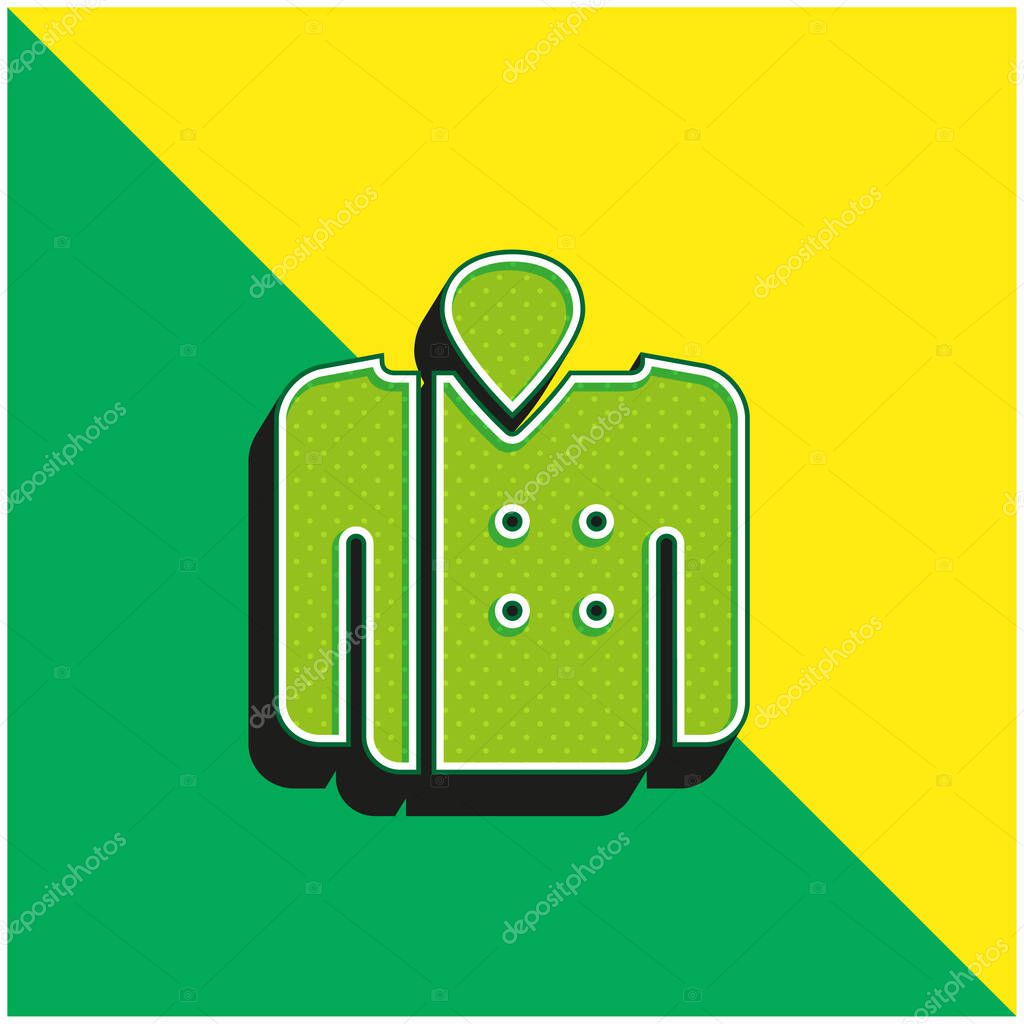 Blazer Green and yellow modern 3d vector icon logo