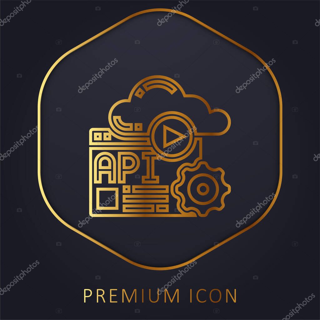 Application golden line premium logo or icon