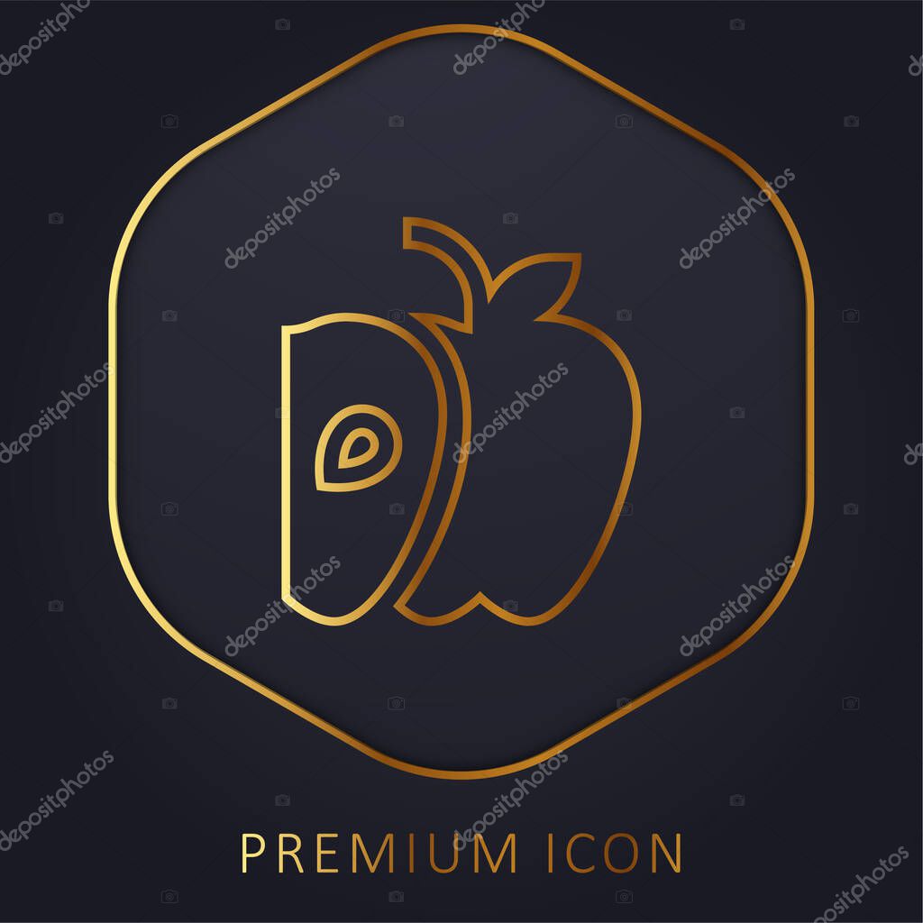 Apple golden line premium logo or icon