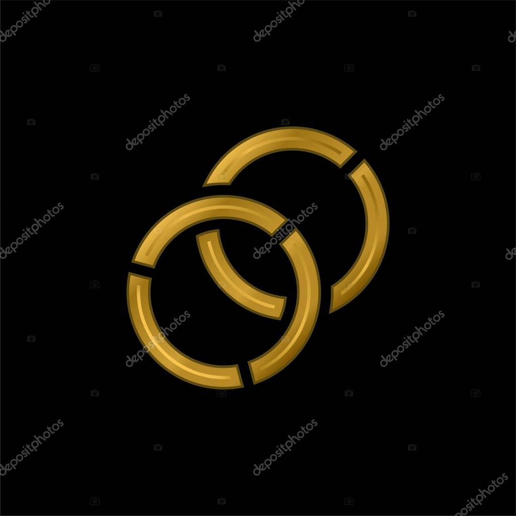 Bangles gold plated metalic icon or logo vector