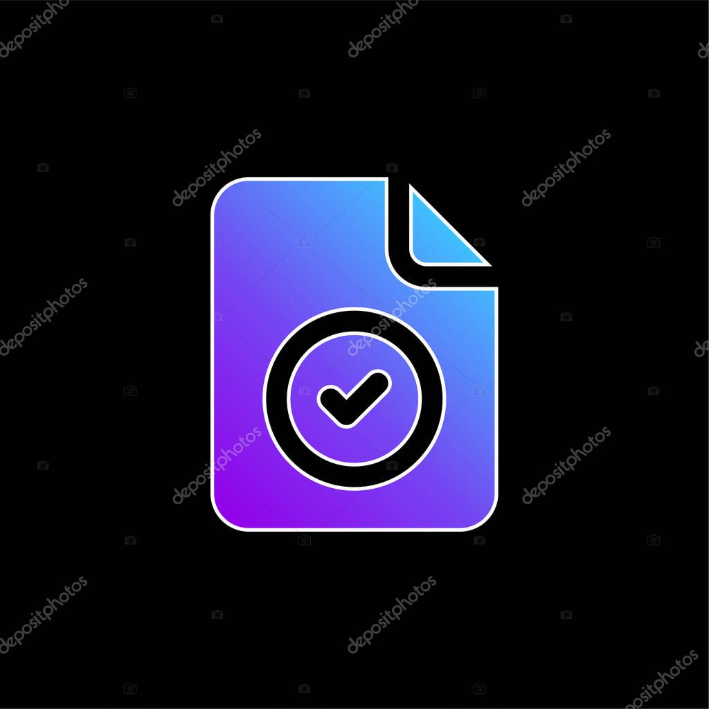Accepted blue gradient vector icon