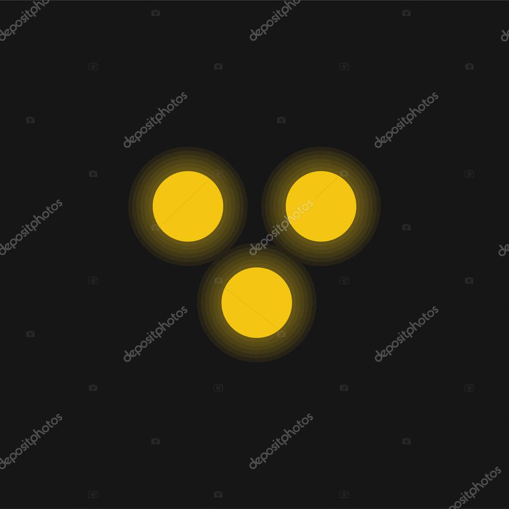 Because Mathematical Symbol yellow glowing neon icon