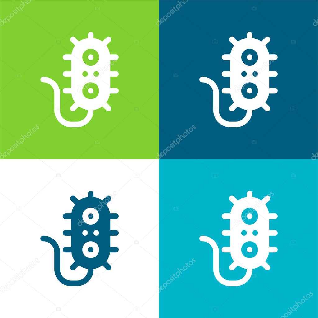 Bacteria Flat four color minimal icon set