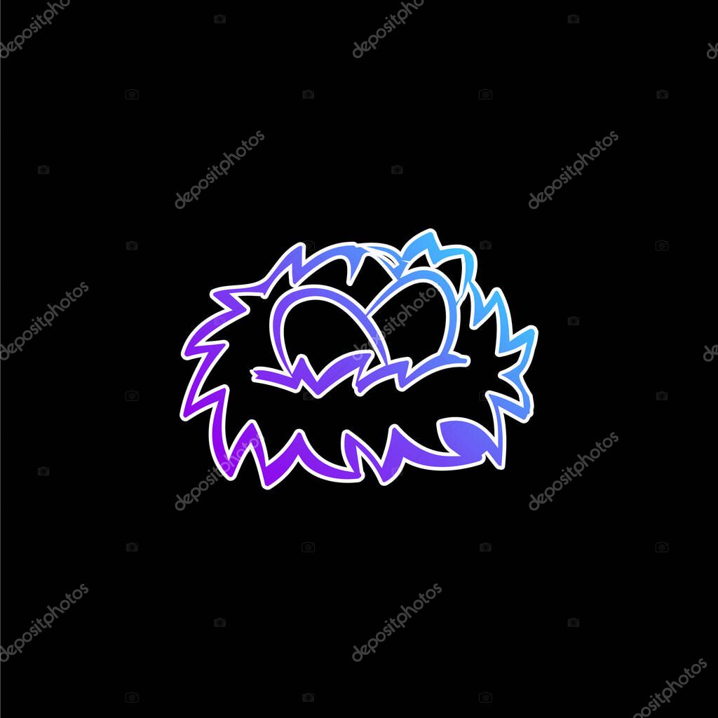 Birds Eggs On A Nest blue gradient vector icon