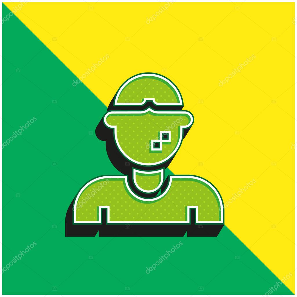 Allergy Green and yellow modern 3d vector icon logo