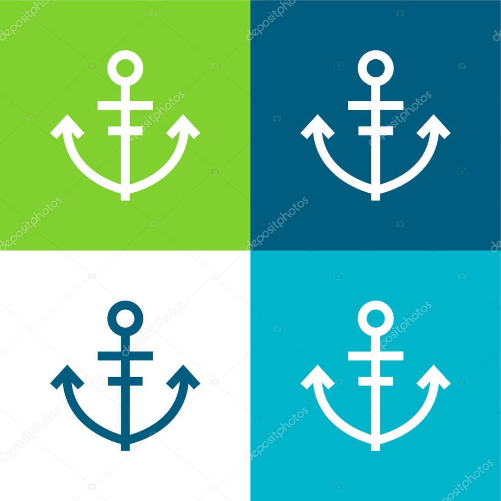 Anchor Flat four color minimal icon set