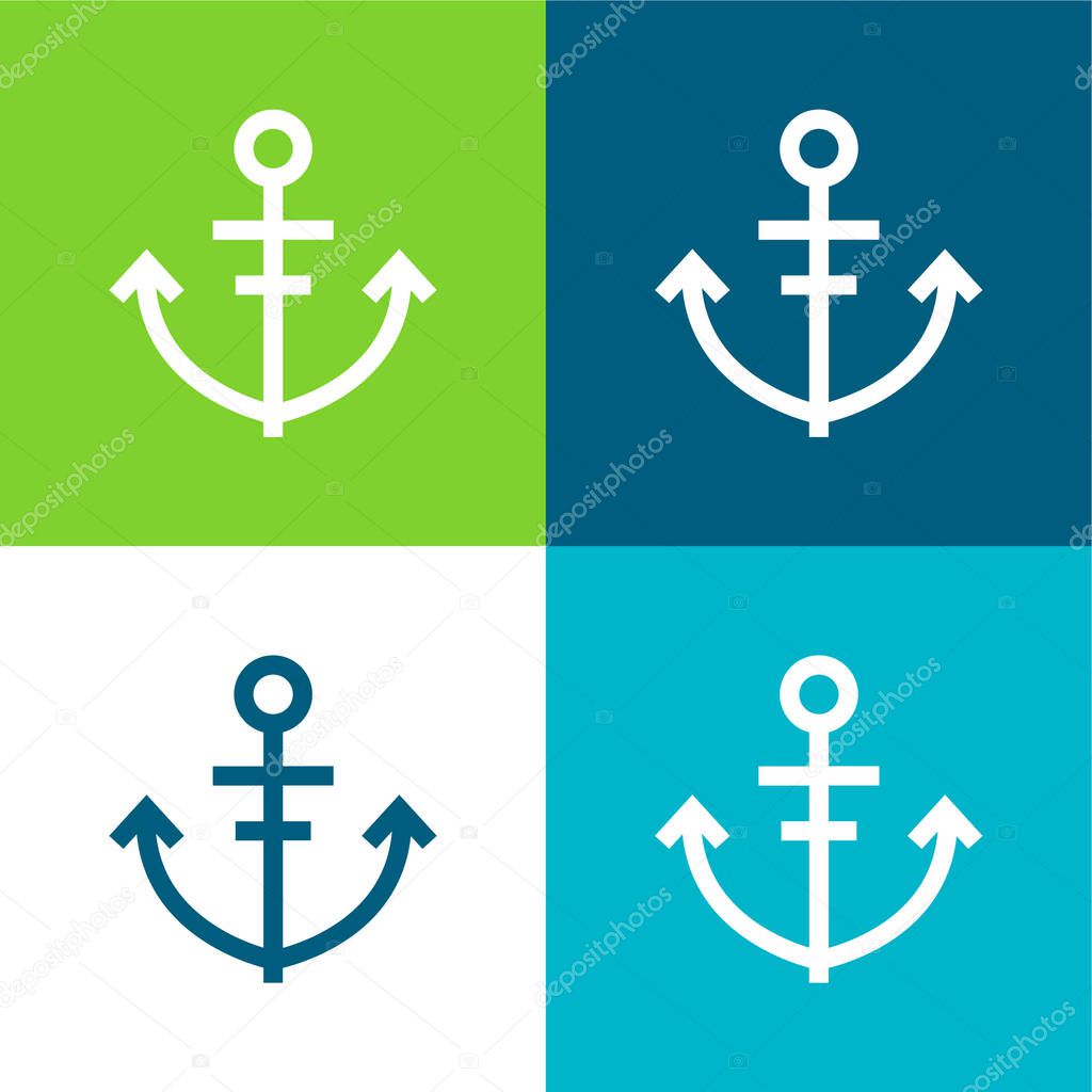 Anchor Flat four color minimal icon set