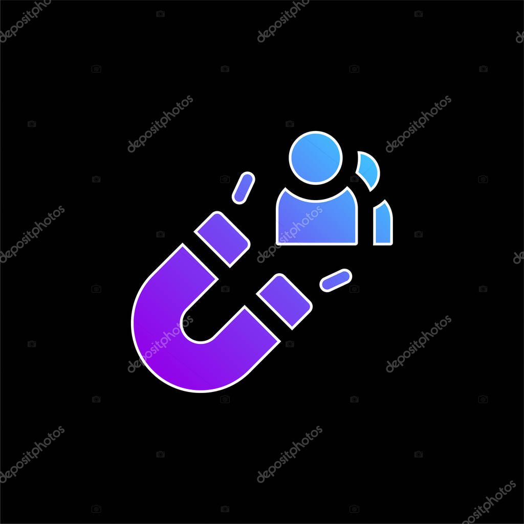 Attract Customers blue gradient vector icon