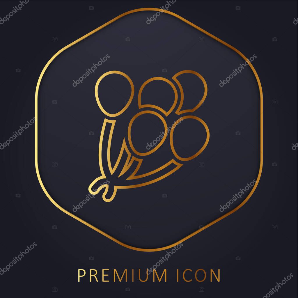 Balloons golden line premium logo or icon