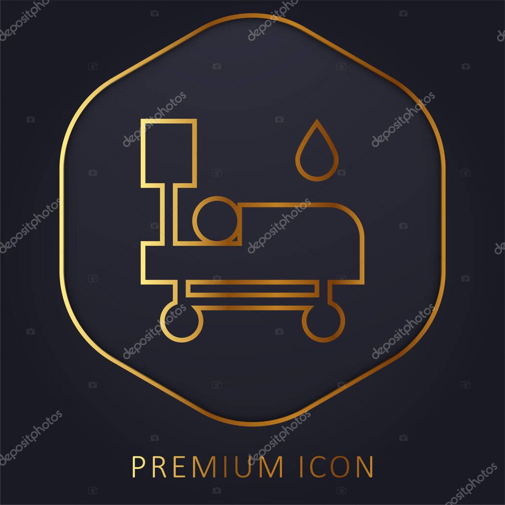 Blood Transfusion golden line premium logo or icon