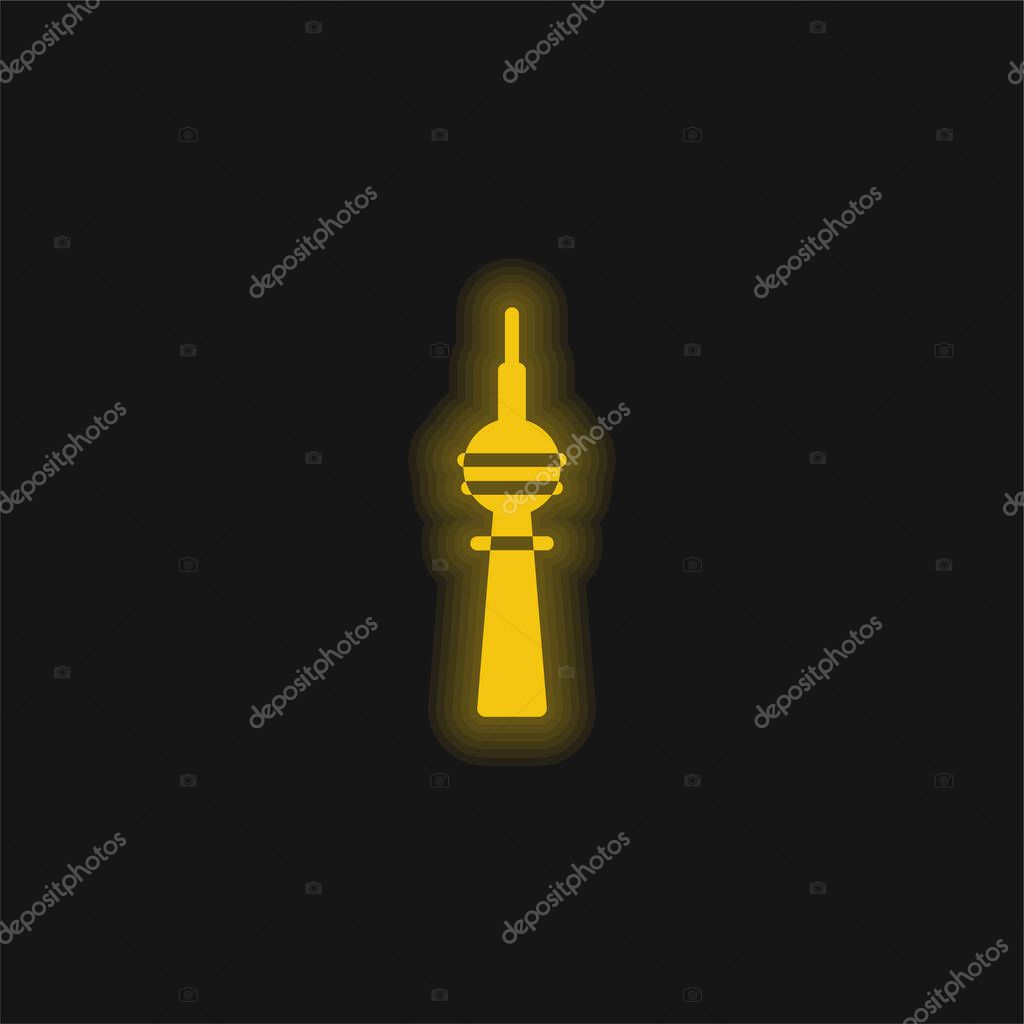 Berlin yellow glowing neon icon