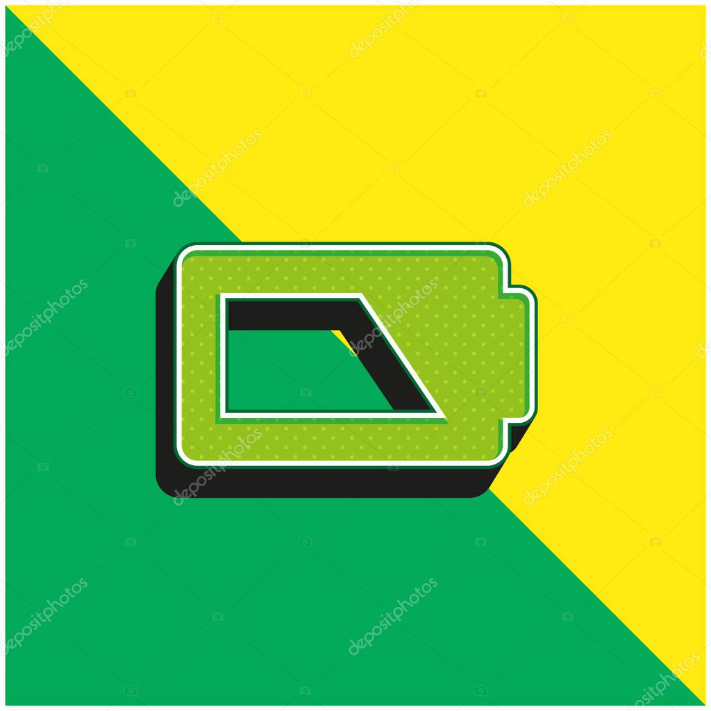 Battery Green and yellow modern 3d vector icon logo