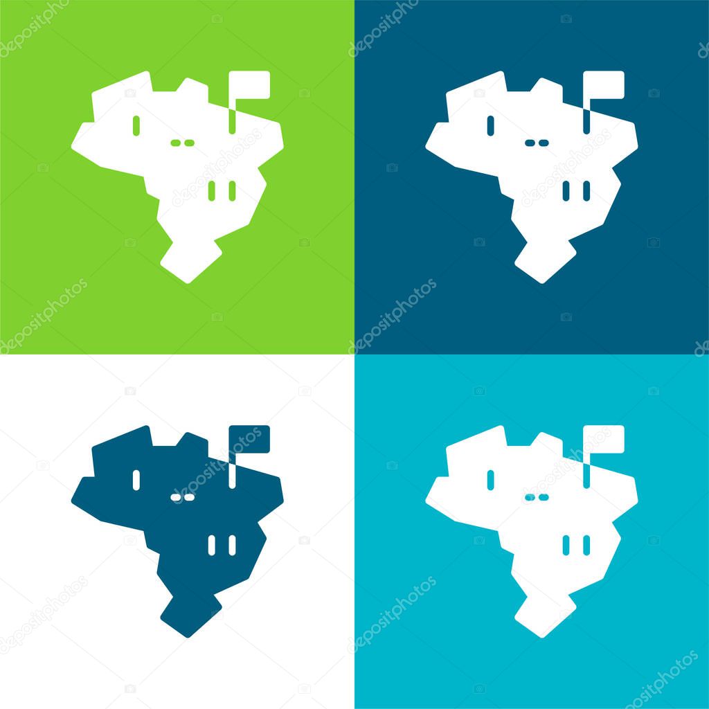 Brazil Flat four color minimal icon set