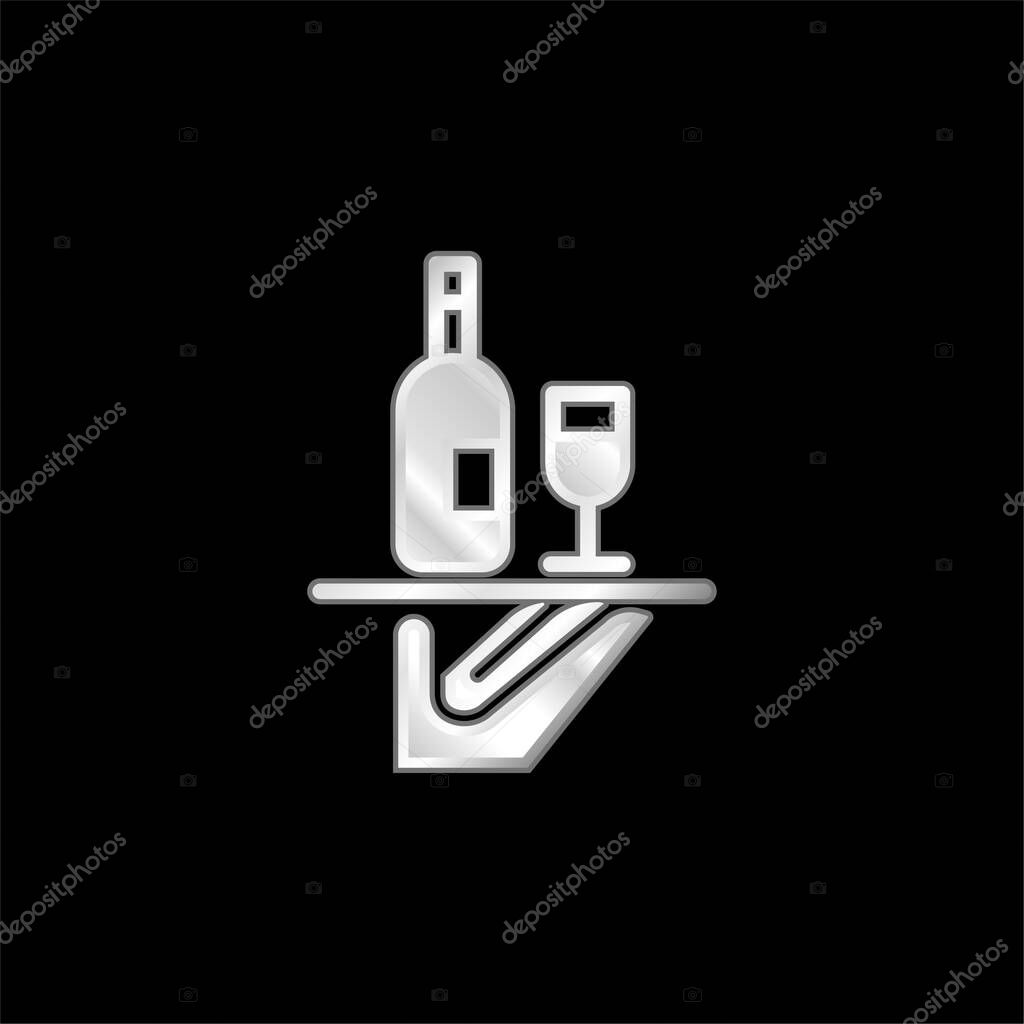 Bar Service silver plated metallic icon
