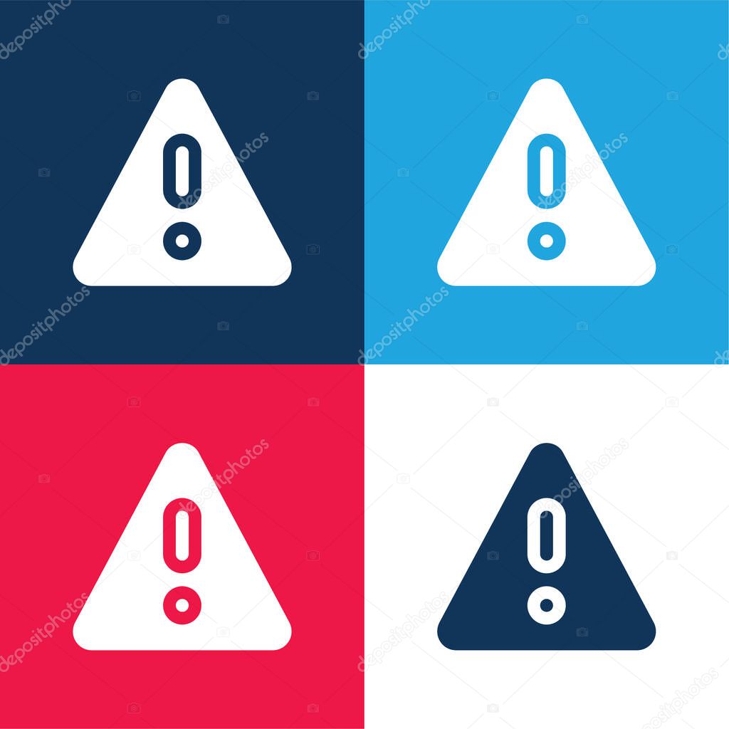 Alarm blue and red four color minimal icon set