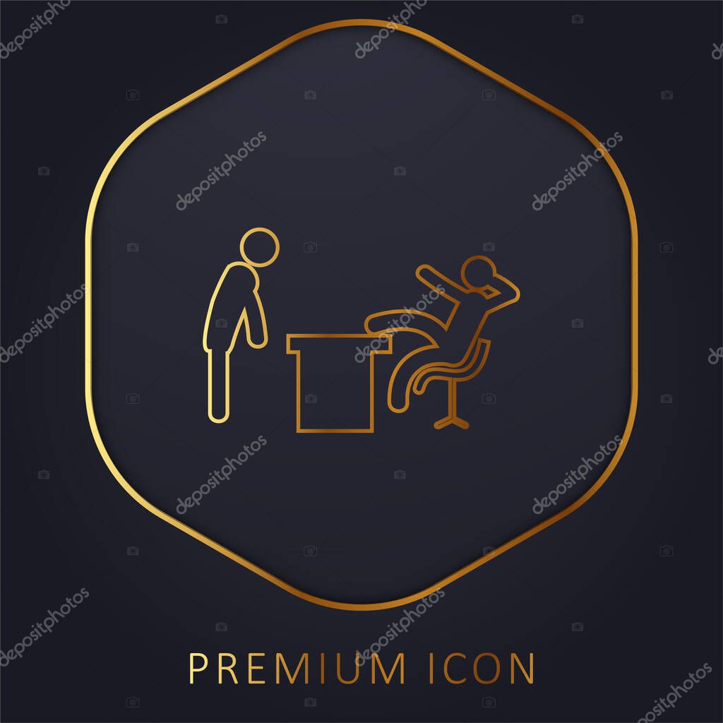 Boss Office golden line premium logo or icon