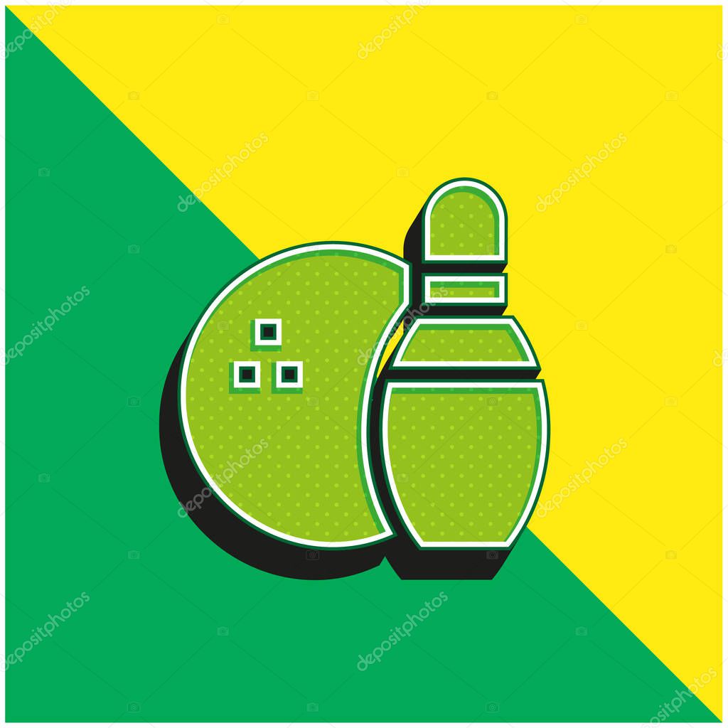 Bowling Green and yellow modern 3d vector icon logo