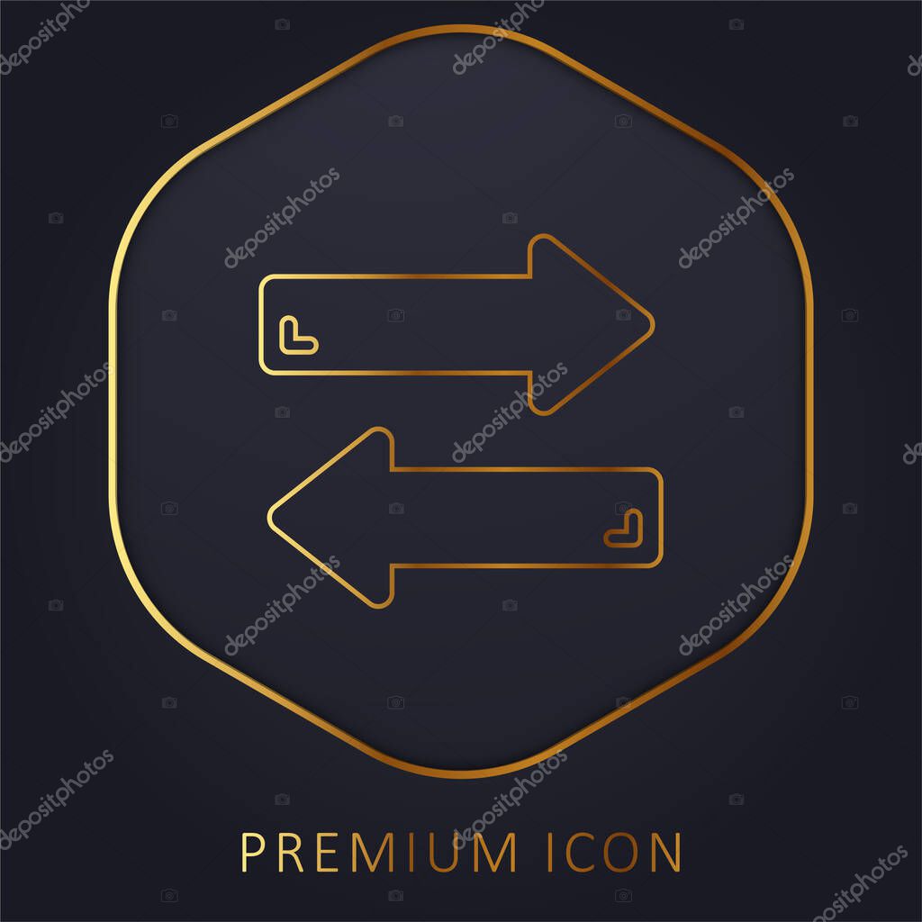 Arrows golden line premium logo or icon