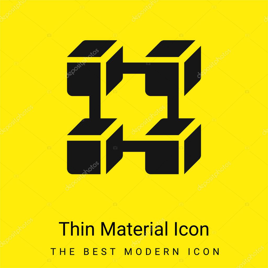 Blockchain minimal bright yellow material icon