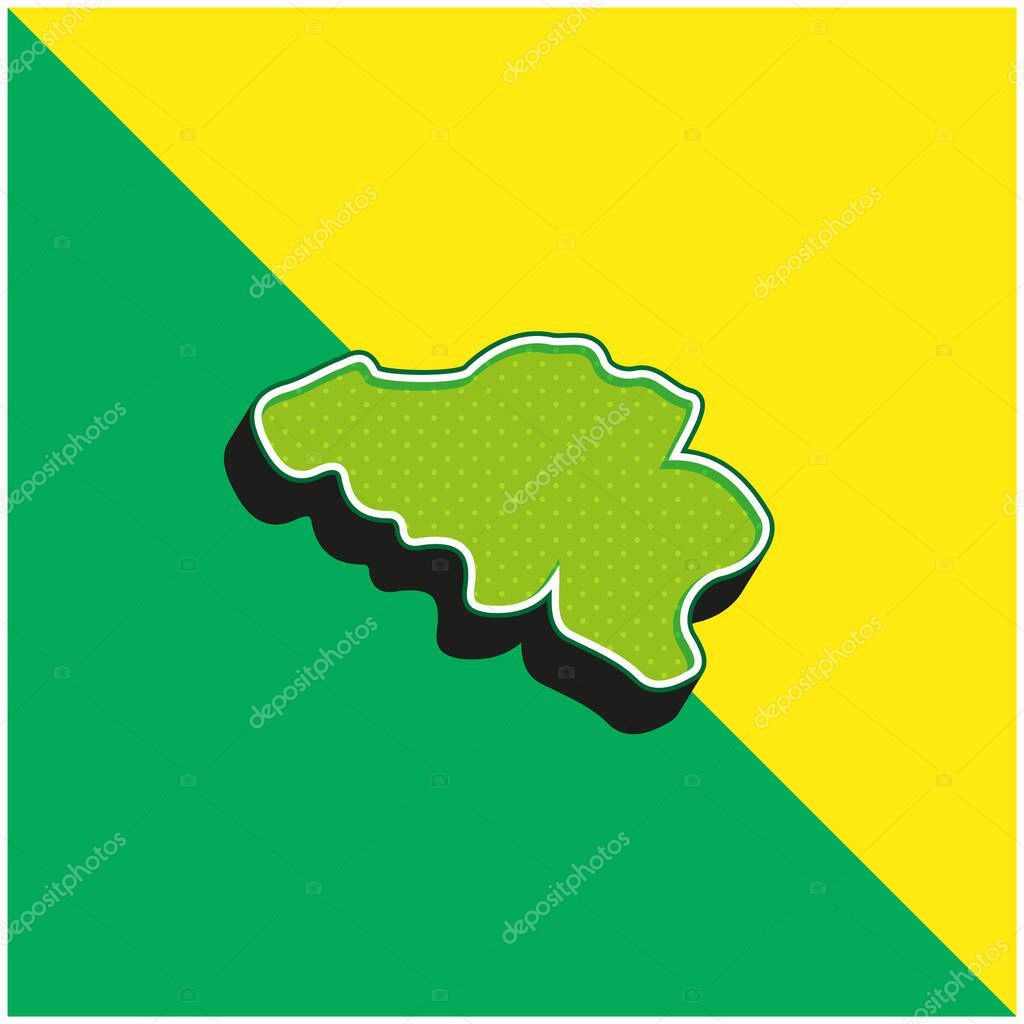 Belgium Green and yellow modern 3d vector icon logo