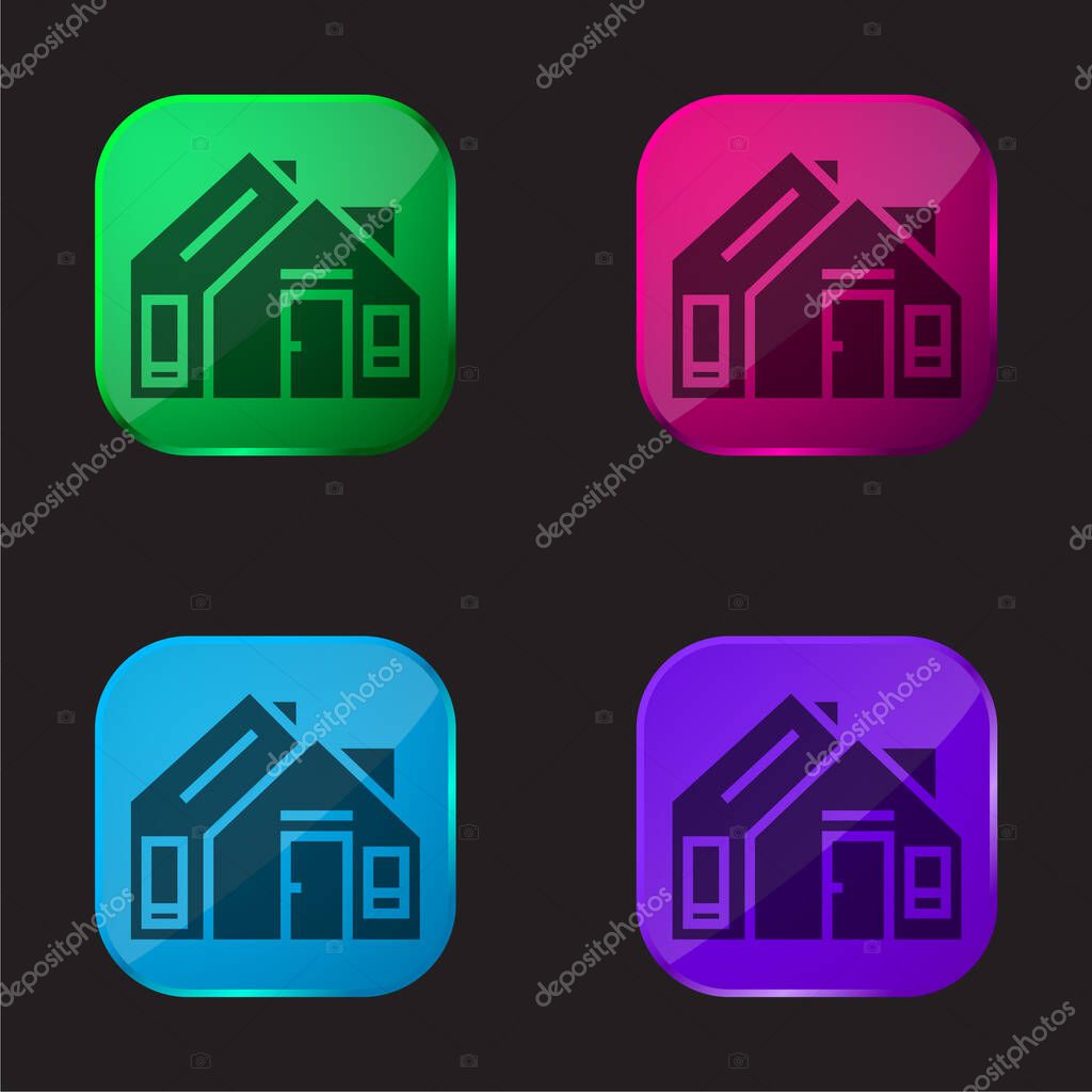 Address four color glass button icon