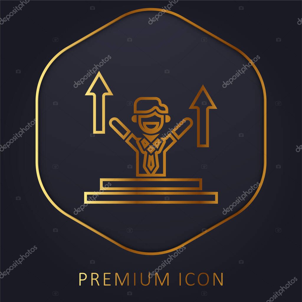 Advance golden line premium logo or icon