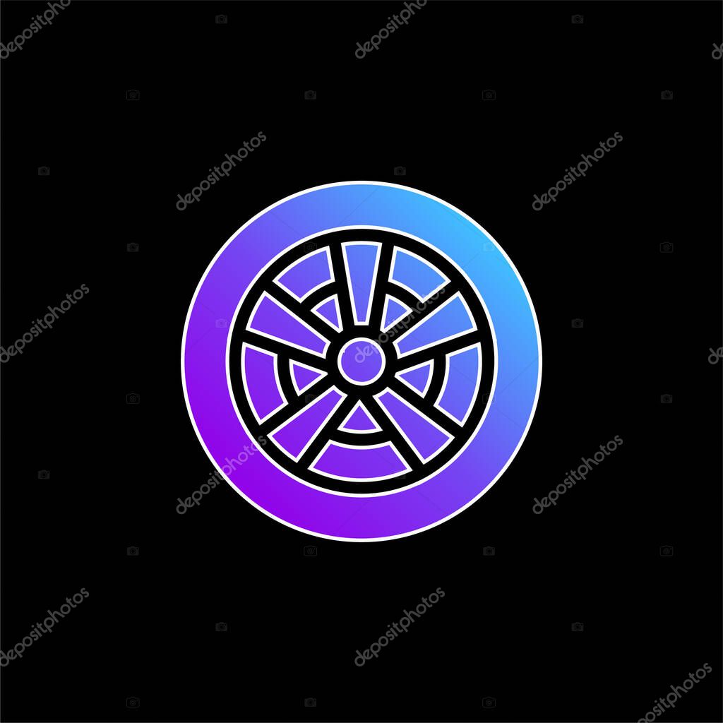Alloy Wheel blue gradient vector icon