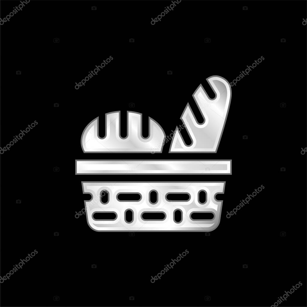 Bread silver plated metallic icon