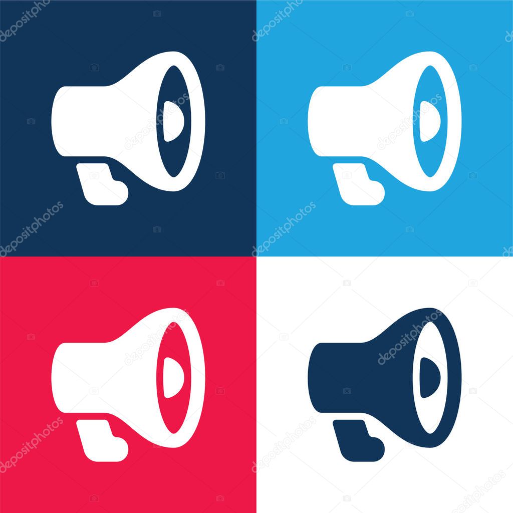Advertising blue and red four color minimal icon set