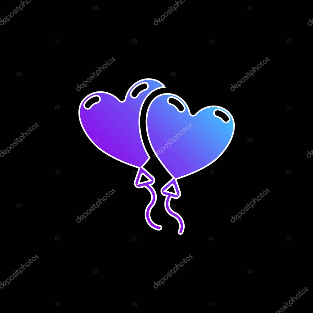 Balloons blue gradient vector icon