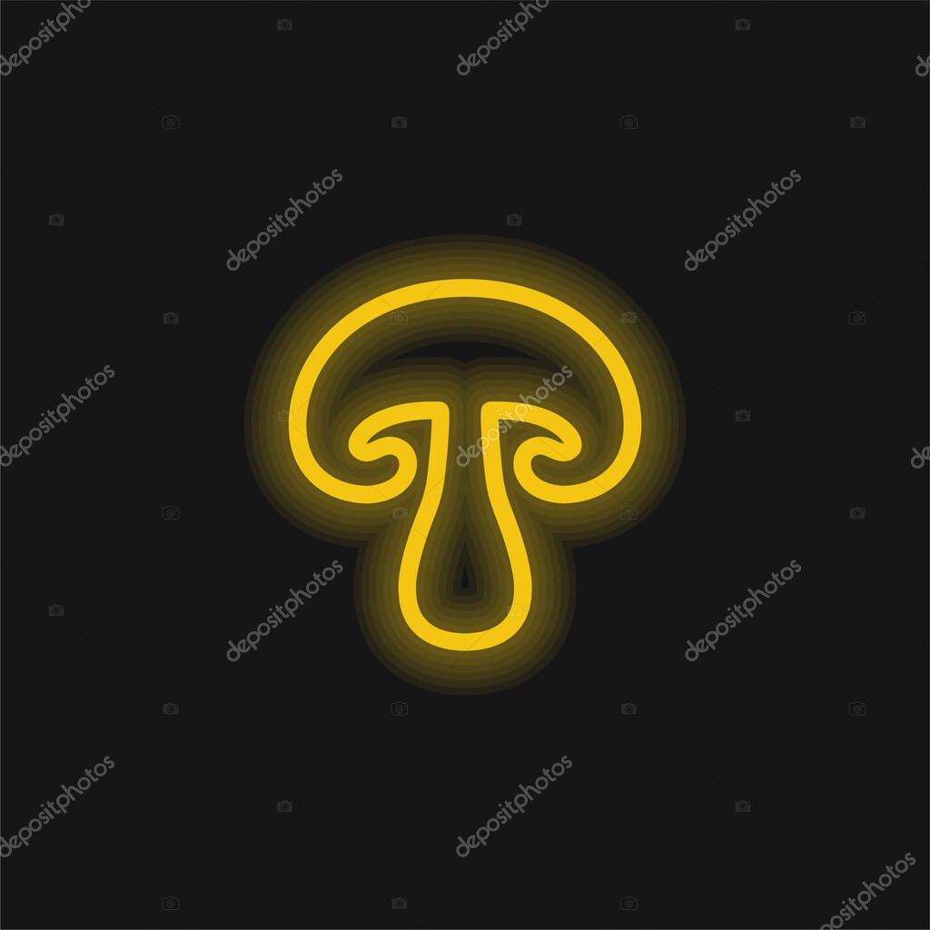 Big Mushroom yellow glowing neon icon