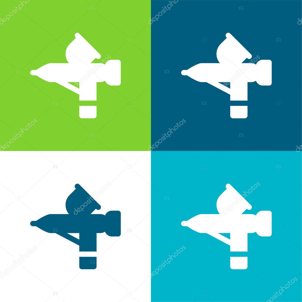 Airbrush Flat four color minimal icon set