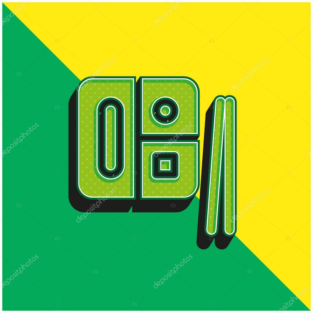 Bento Green and yellow modern 3d vector icon logo