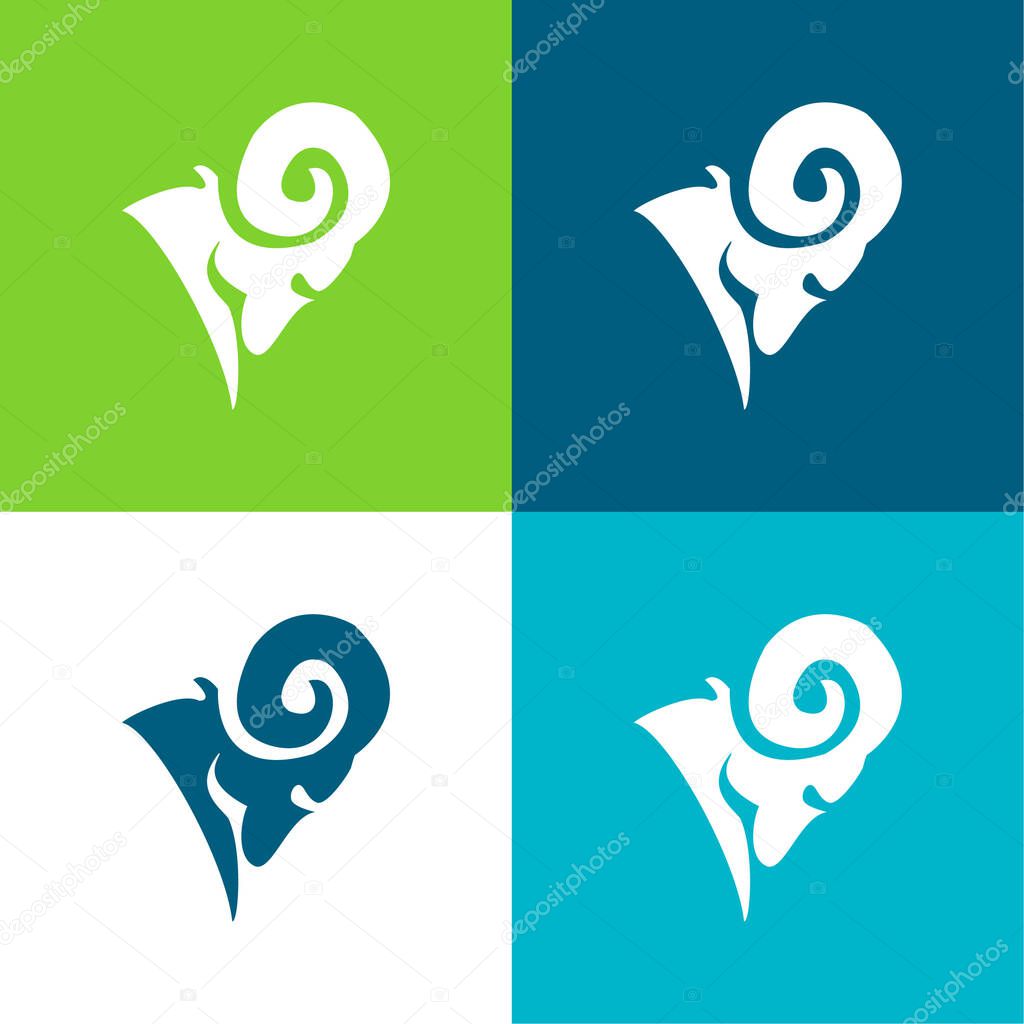 Aries Flat four color minimal icon set