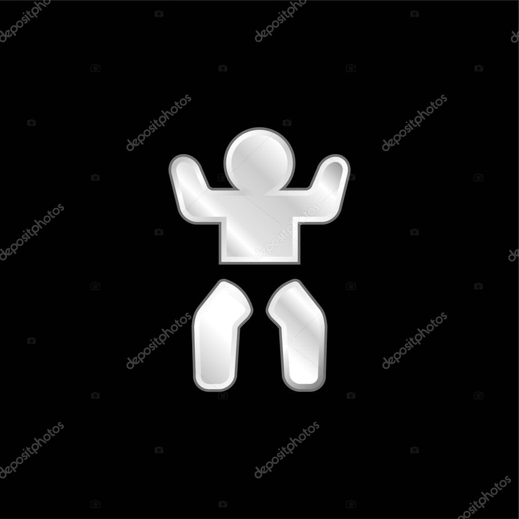 Baby Toilet silver plated metallic icon