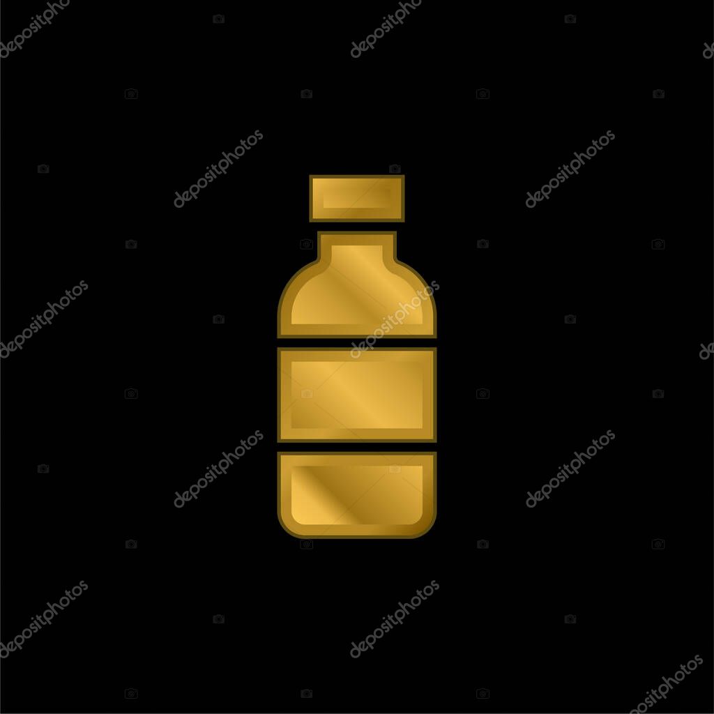 Bottle gold plated metalic icon or logo vector