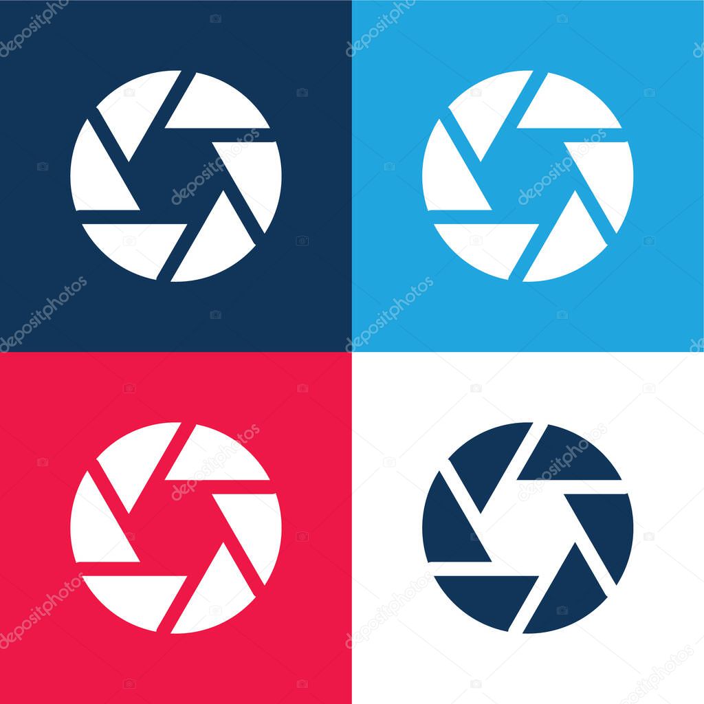 Aperture blue and red four color minimal icon set