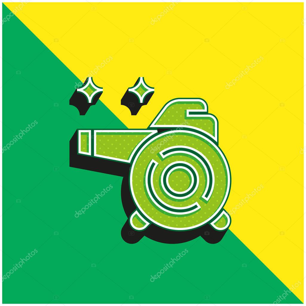 Air Blower Green and yellow modern 3d vector icon logo