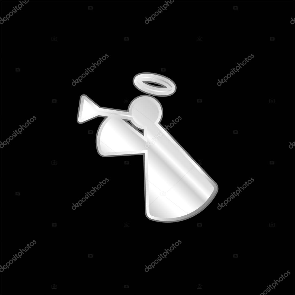 Angel silver plated metallic icon