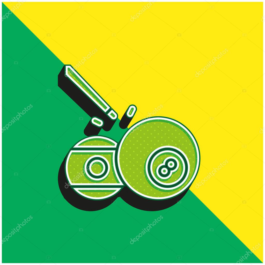 Ball Pool Green and yellow modern 3d vector icon logo