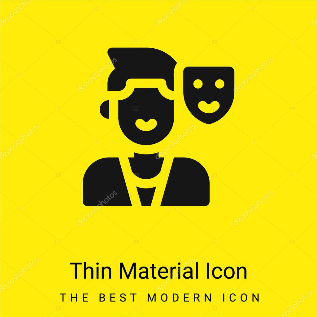 Actor minimal bright yellow material icon