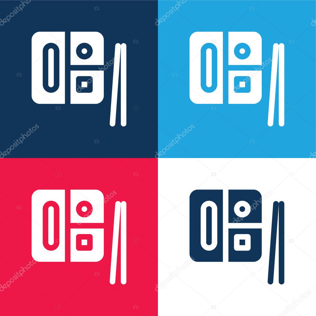 Bento blue and red four color minimal icon set