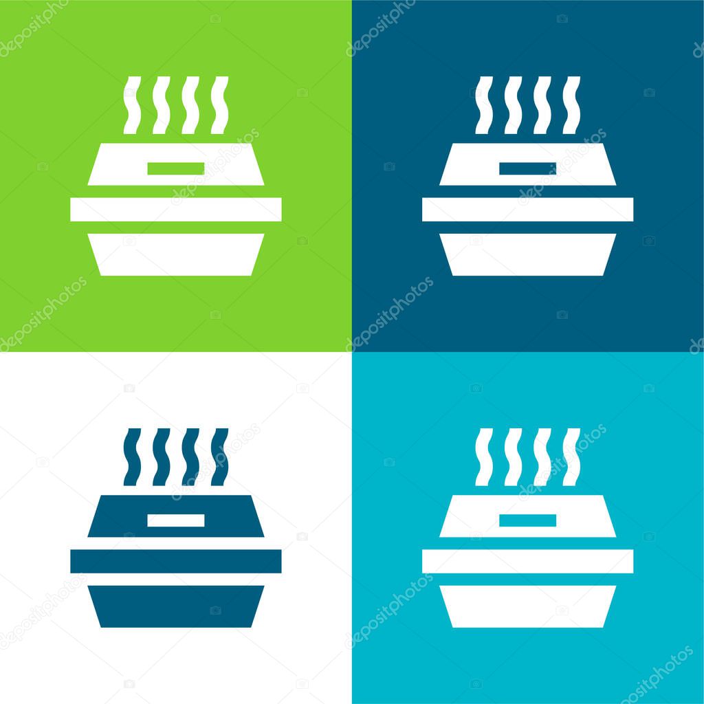 Box Flat four color minimal icon set
