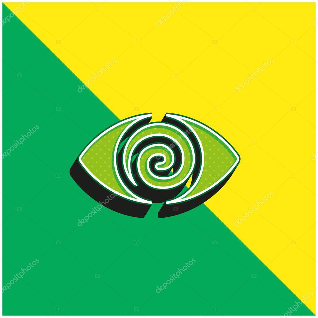Addiction Green and yellow modern 3d vector icon logo