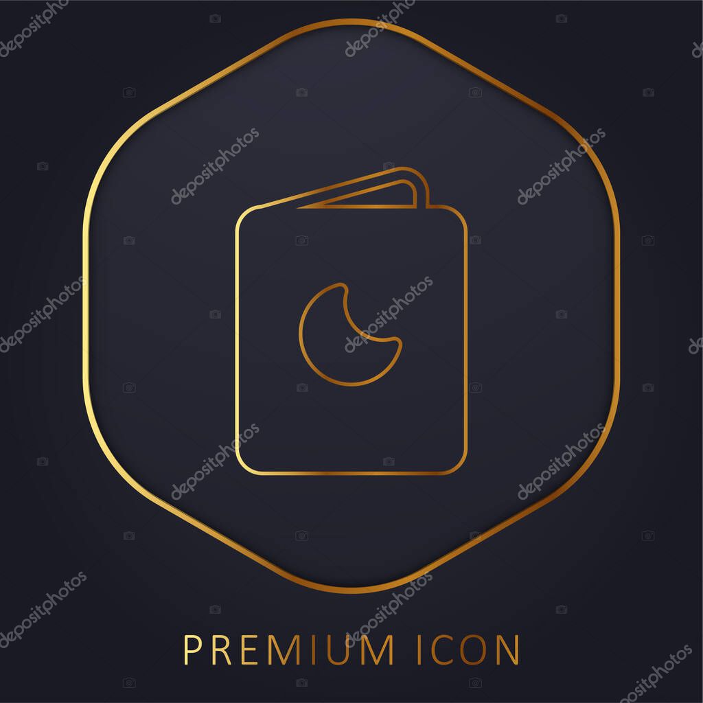 Baby Book golden line premium logo or icon