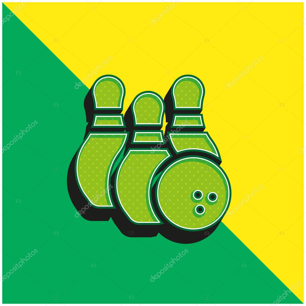 Bowling Green and yellow modern 3d vector icon logo
