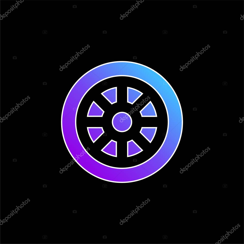 Alloy Wheel blue gradient vector icon