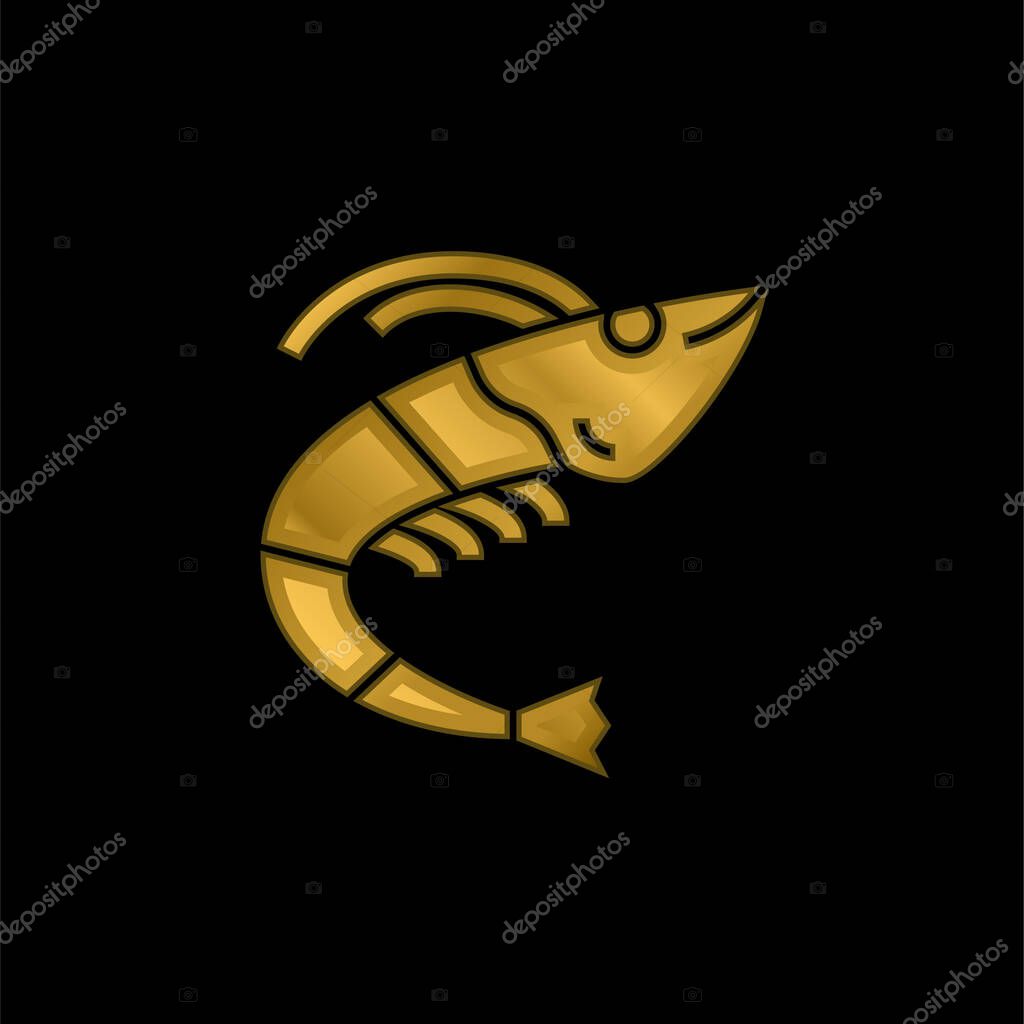 Animal gold plated metalic icon or logo vector