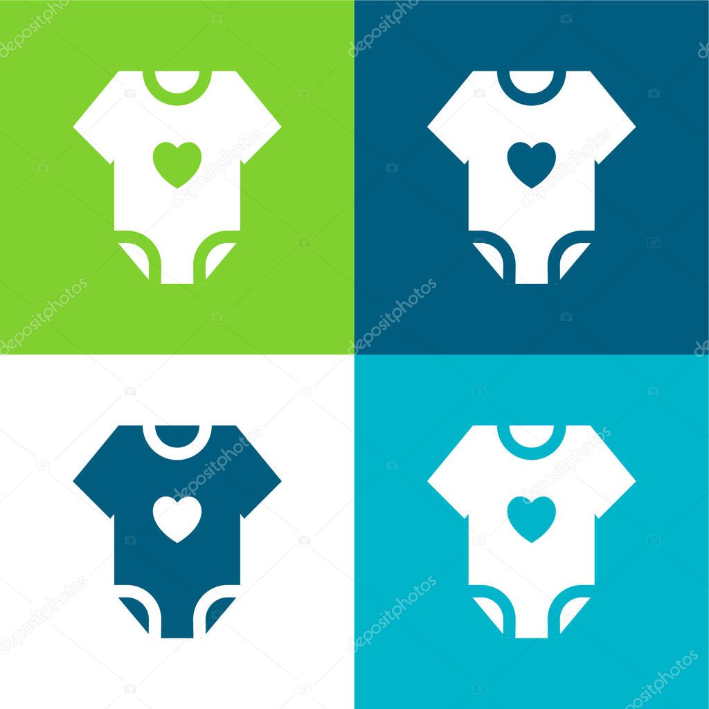 Baby Flat four color minimal icon set